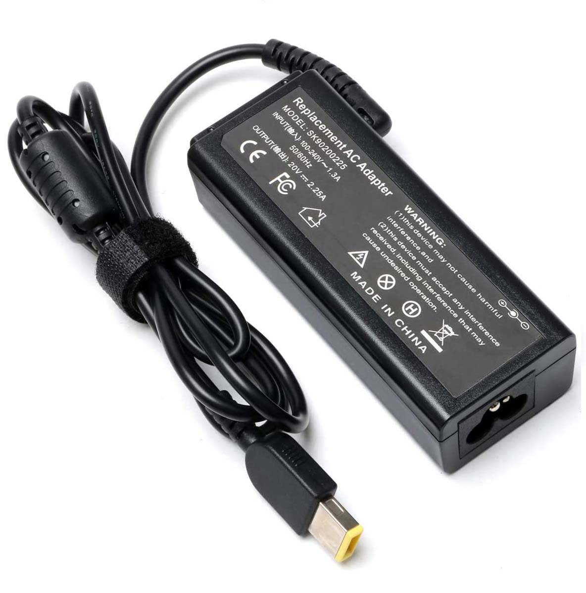 45W-20V 2.25A Slim Yellow Square tip Ac Adapter