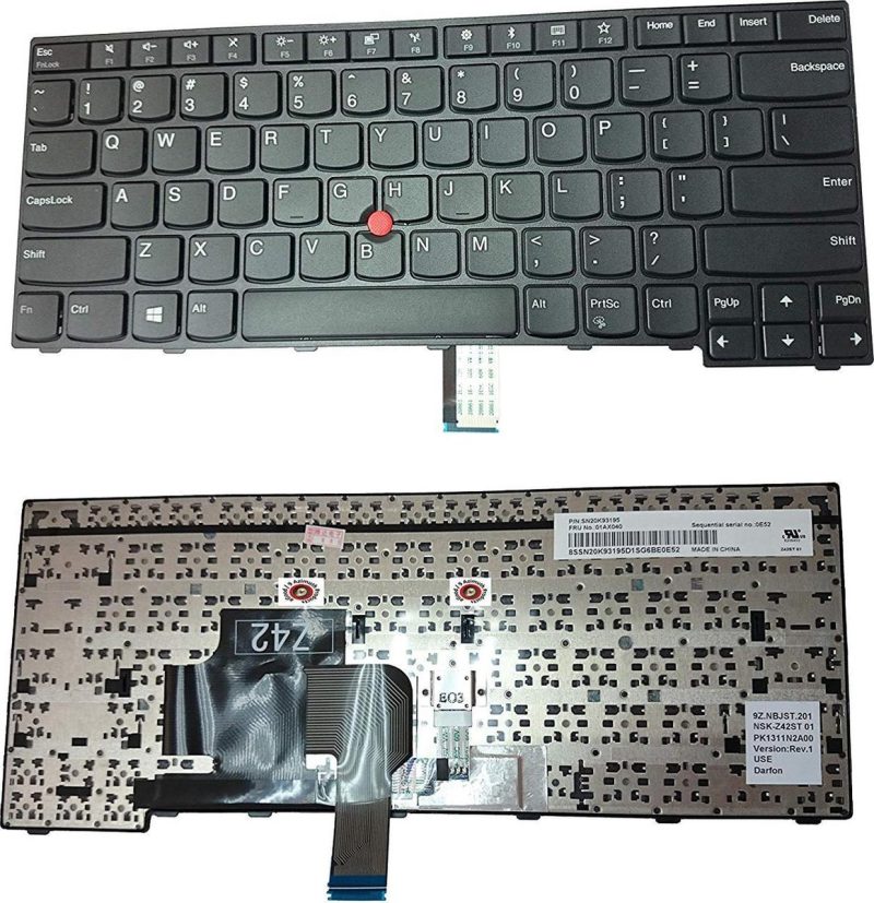 Lenovo ThinkPad E470, E475 US Layout Black Laptop Keyboard - Image 3