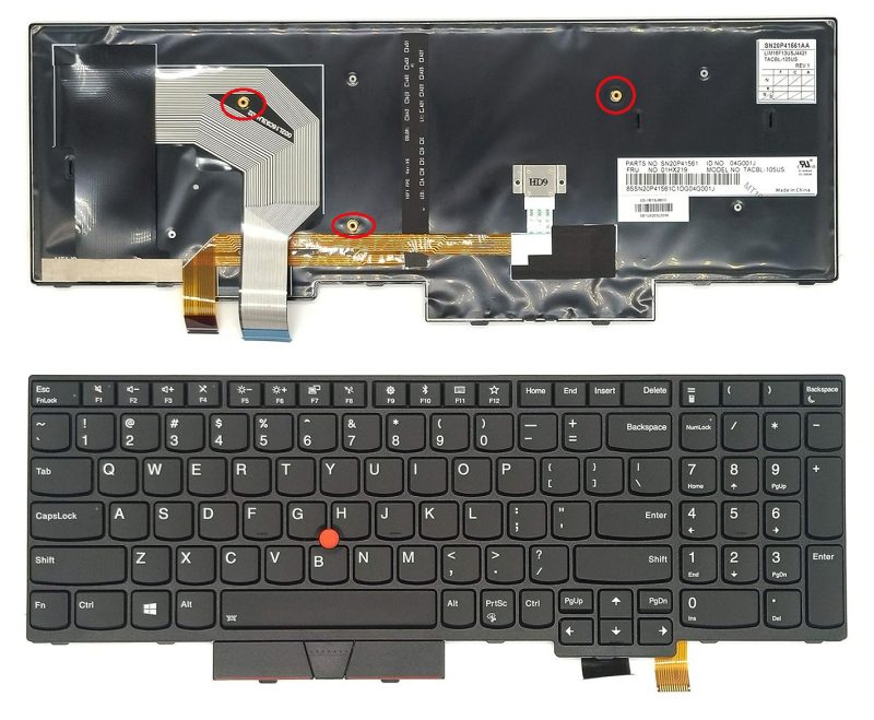 01ER582, Lenovo ThinkPad T570, T580, P51s, P52s Keyboard