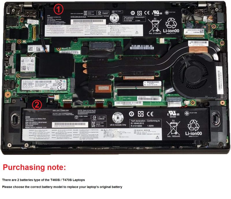 01AV405, Lenovo ThinkPad T460S, T470S, Battery - Image 2