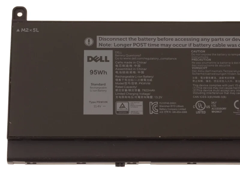 PKWVM, Dell Precision 7550 11.4V Battery - Image 2