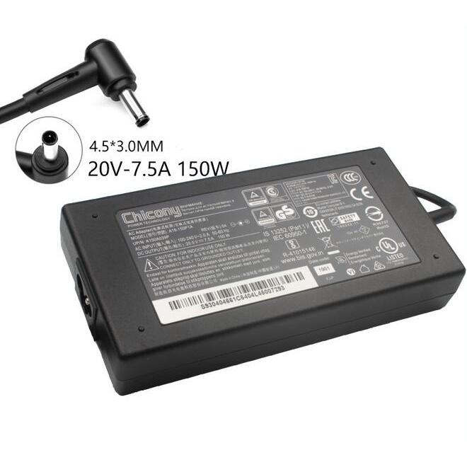 150W 20V-7.5A, MSI GF76, 4.5*3.0mm tip, AC power Adapter